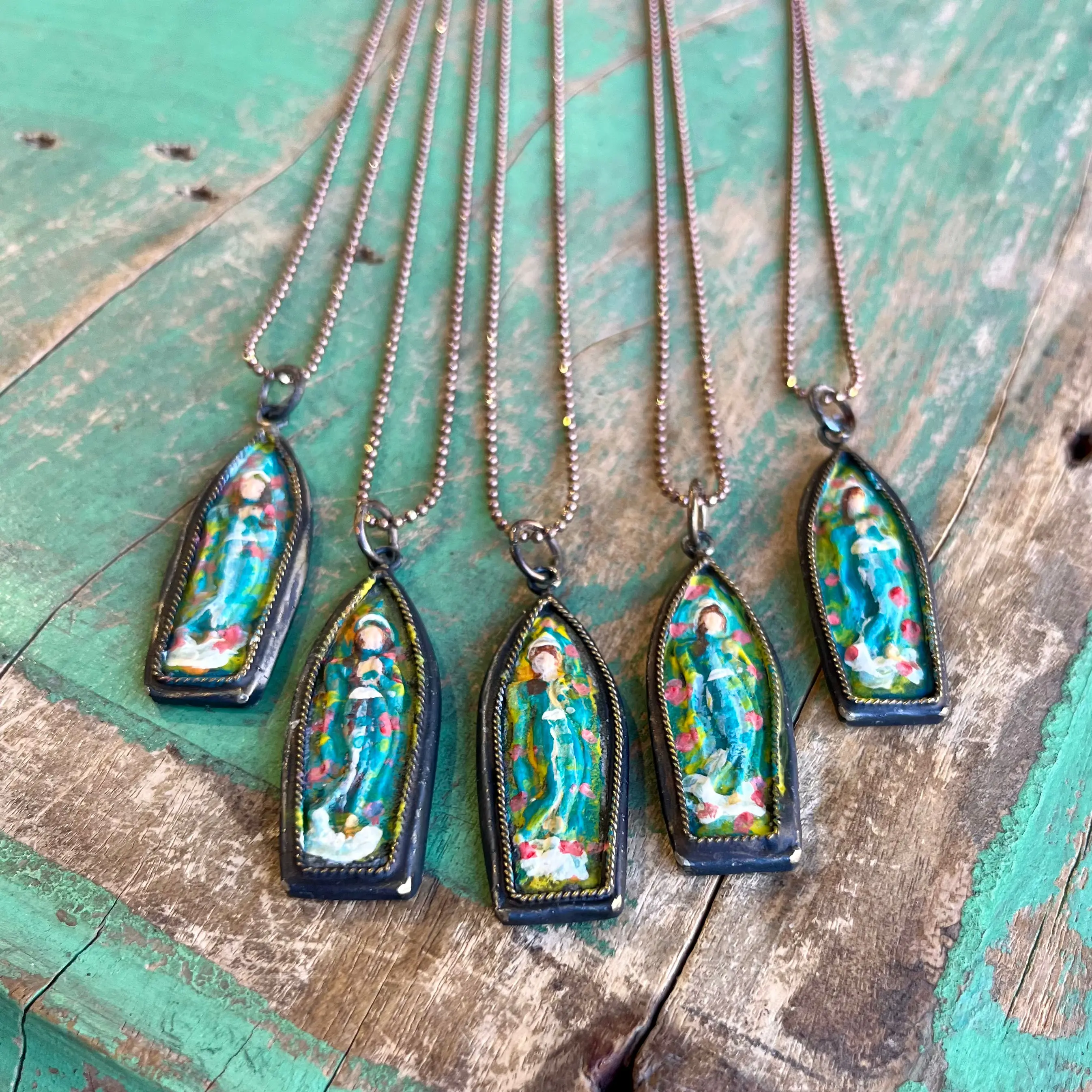 Lydia Art Long Bronze Necklace - Simple Design as Described