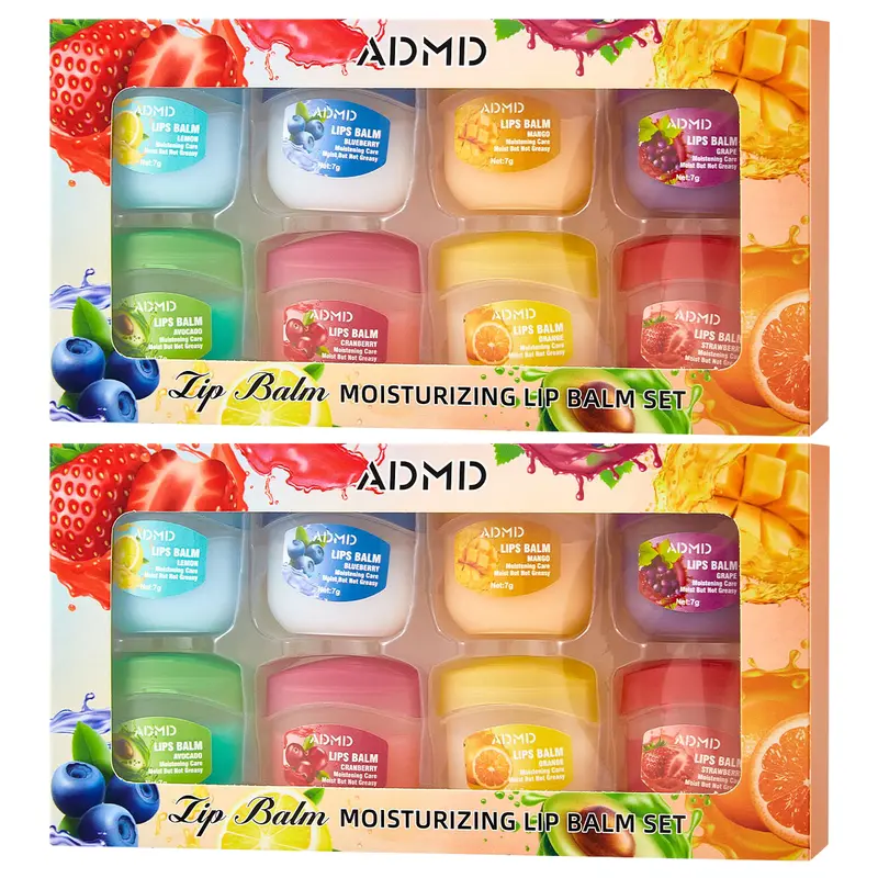 Lip Balm Set – Fruit & Floral Scents, Deeply Moisturizing & Long-Lasting, Gentle for All Skin Types, Ideal Gift Choice