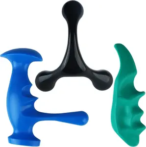 Thumb Saver Massage Tool, 3-Legged Manual Trigger Point Tool for Deep Tissue, 3-in-1 Massage Set with Ergonomic Knobs, Muscle Recovery, Stress Relief & Back Pain