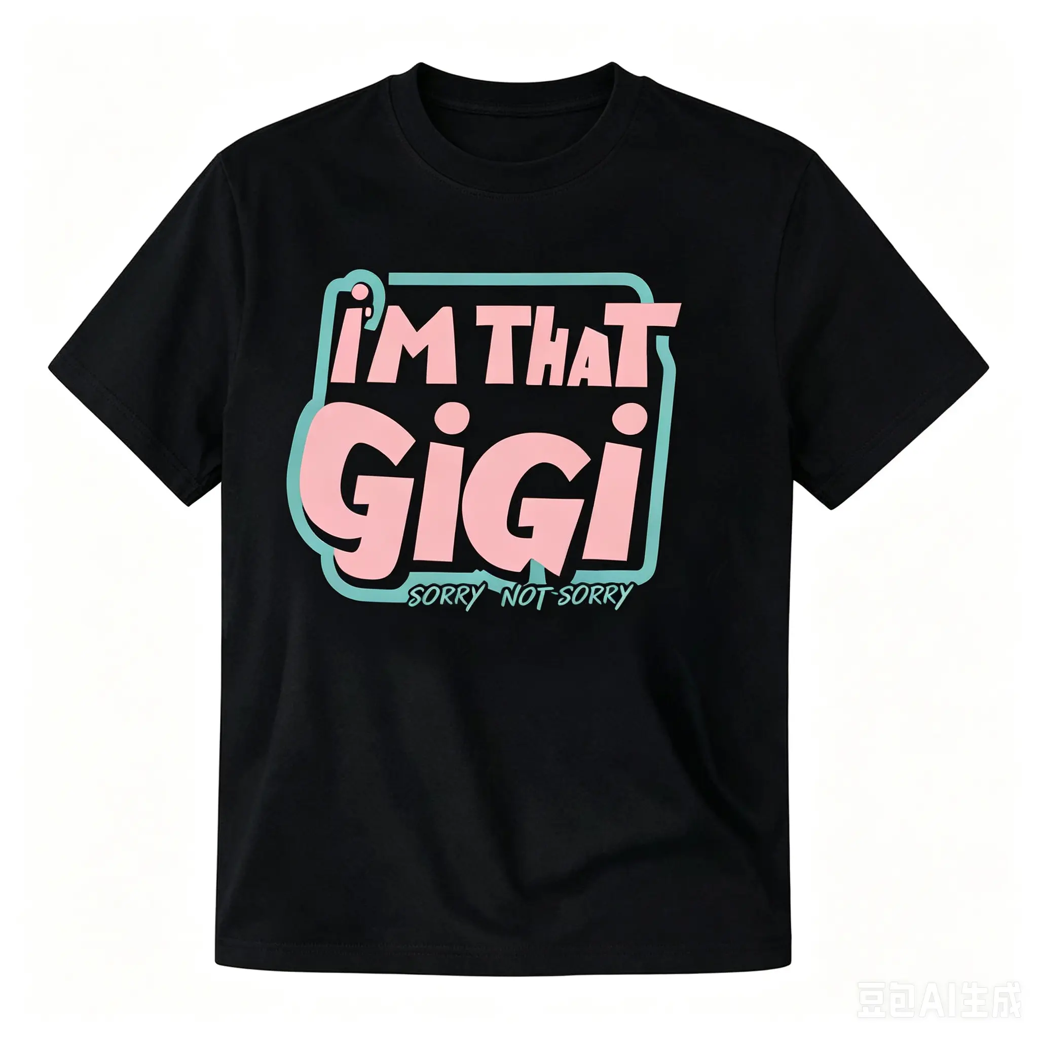 GIGI Text Print Women's T-Shirt Casual Round Neck Spring/Summer Top Short Sleeve