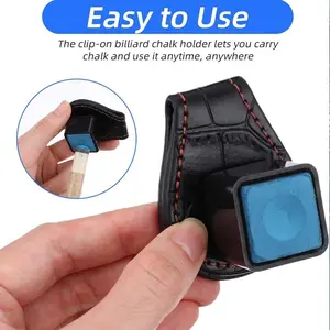 Magnetic PU Leather Billiard Chalk Holder Clip, High-Strength Quiet Release, Waist Hanging Back Clip, Ideal for Pool Tables & Private Rooms