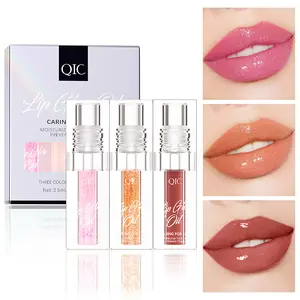 3-in-1 Color Changing Lip Oil Set, shimmery & moisturizing glossy lip glaze pen. Plumping and nourishing, it relieves dry, chapped lips and locks in all-day hydration, perfect for women’s daily lip makeup., Lipgloss, Cosmetic
