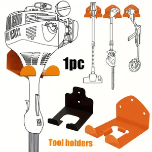 Two Sizes Garden Tool Hanger Yard Tool Rack - Orange and Black Anti-Rust Coating, Quick Installation Design for Grass Trimmer, Hedge Trimmer & Garage Tools - Space-saving vertical storage with anti-rust screws