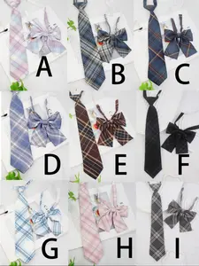 Women's Plaid Bow Tie Set, Perfect for School & Daily Wear, Ideal Valentine's Day Gift, Stylish Accessory for Women, Plaid Print Tie