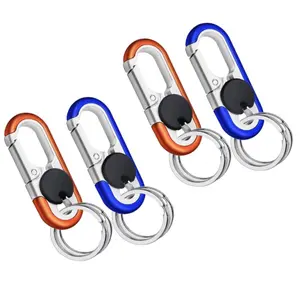 A Set of 4/2 Pcs Men’s Car Keychains,Personalized Car Keychain for Men Women,Heavy Duty Metal Anti-Loss Key Chain Clips and Rings,Christmas Party Gifts,Hand Tools Kits