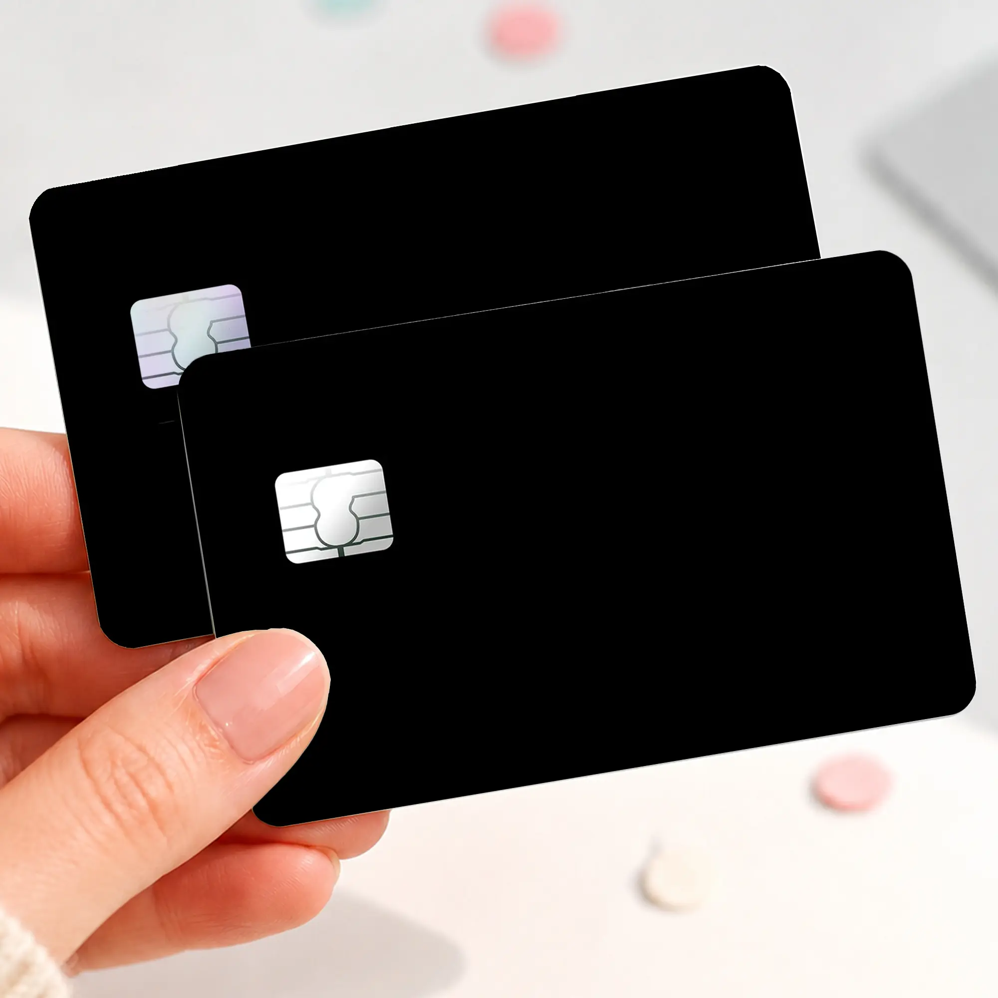 Black Minimalist Card Skin Sticker, Matte Debit Credit Card Cover, Easy Apply Protective Bank Card Decal, Sleek Modern Wallet Accessory