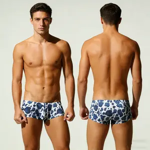 Menswear Men's Mid-Waist 4-Cornered Underwear Briefs - Soft, Fashionable, Chic, Trendy Leopard Print & Beige Plain, Smooth Breathable, Antibacterial Pure Cotton Crotch, Flat Waistband, Lingerie Clothes (On Sale) Stylish Overall