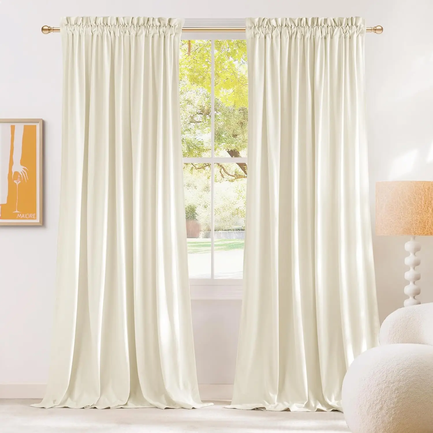 NICETOWN 2-Panel Thermal Insulated Velvet Black-Out Curtains - Heavy-Duty Drapes for Warmth Retention, Bedroom, Patio Window Treatments