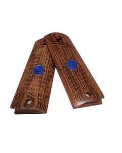 1911 Full Size Outback Rosewood Grips w/Blue  Medallions