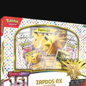 scarlet and violet,  151  zapdos  box comes with 4 packs of 151  you can purchase it on your smartphone collection