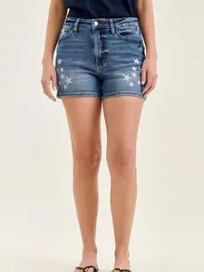 Judy Blue High Rise Slim Short with Star Splatter