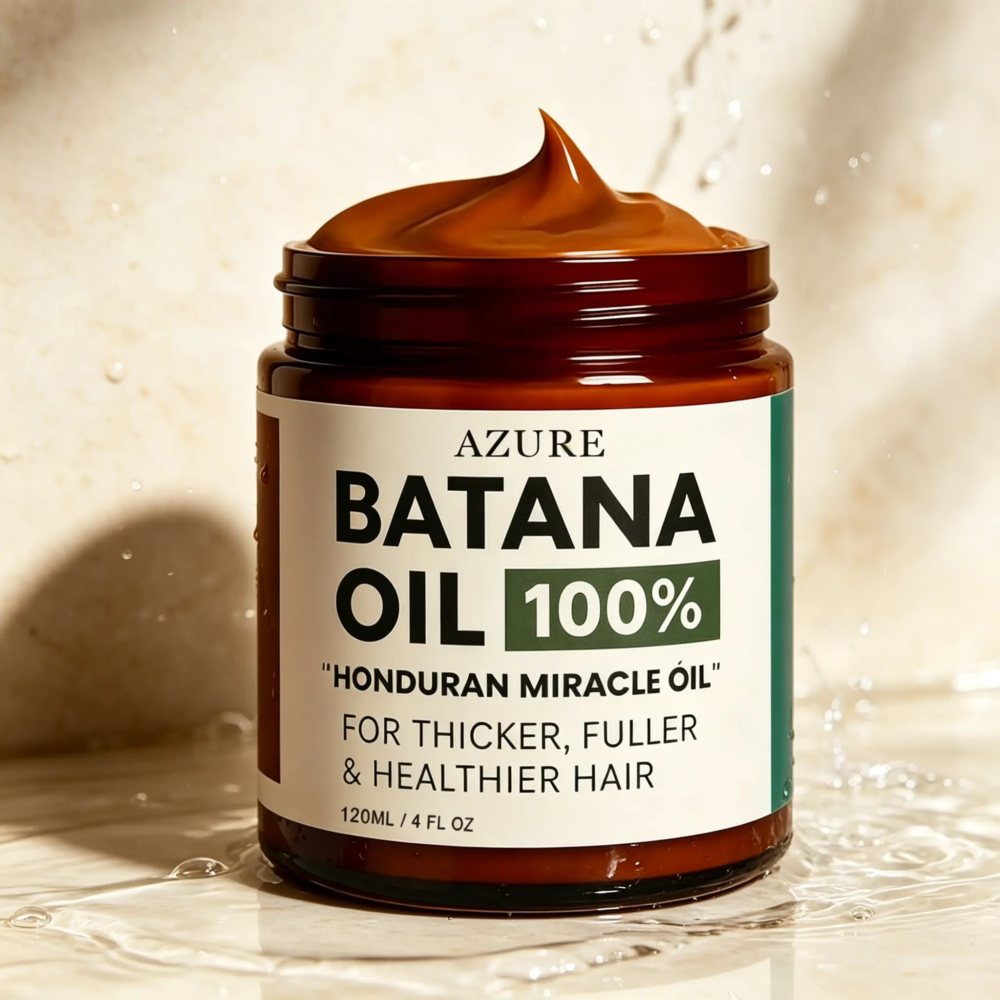 100% Pure Batana Hair Oil 120ml – Promotes Thicker, Fuller & Healthier Looking Hair – Deep Nourishment for Dry, Damaged Hair