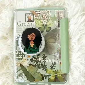 Daria’s Kindle Grip, Melanin Girl With Book Phone Grip, Magnetic Phone Grip for Kindle & Books, Black Beauty Girl Read Books Accessory