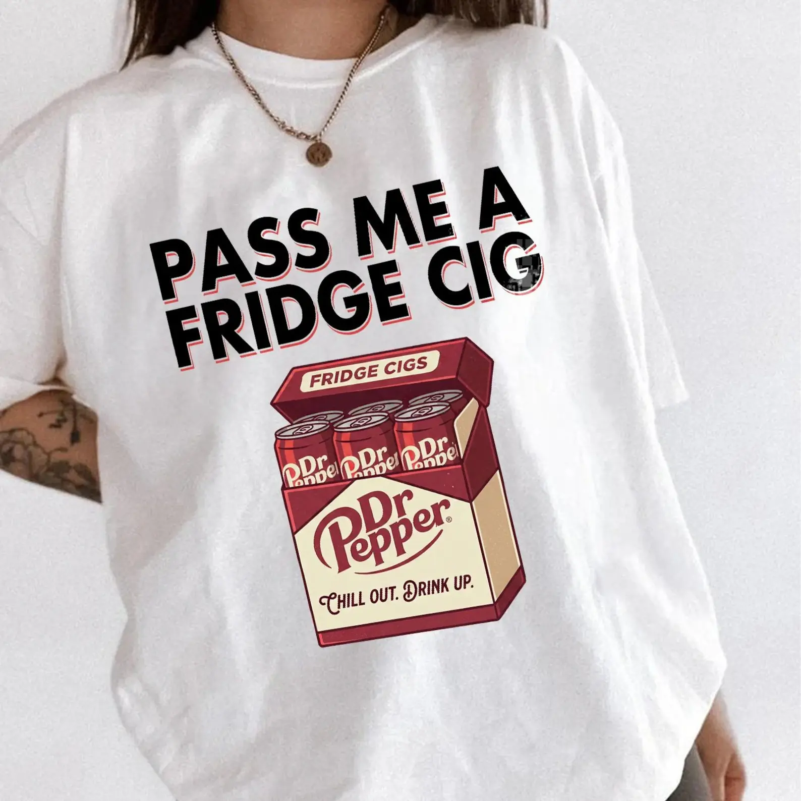 Pass Me a Fridge Cig Shirt, Funny Soda Lover Tee, Retro Drink Graphic, Viral Meme Gift