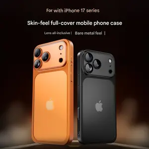 XDKEJI for Iphone 17/Iphone 17 Pro/Iphone 17 Pro Max Features an Integrated Electroplated Matte Shell That Is Lightweight And Fingerprint-Resistant, Fully Covers The Camera, Has a Matte Texture on The Back, And Comes in a Starry Orange Color.