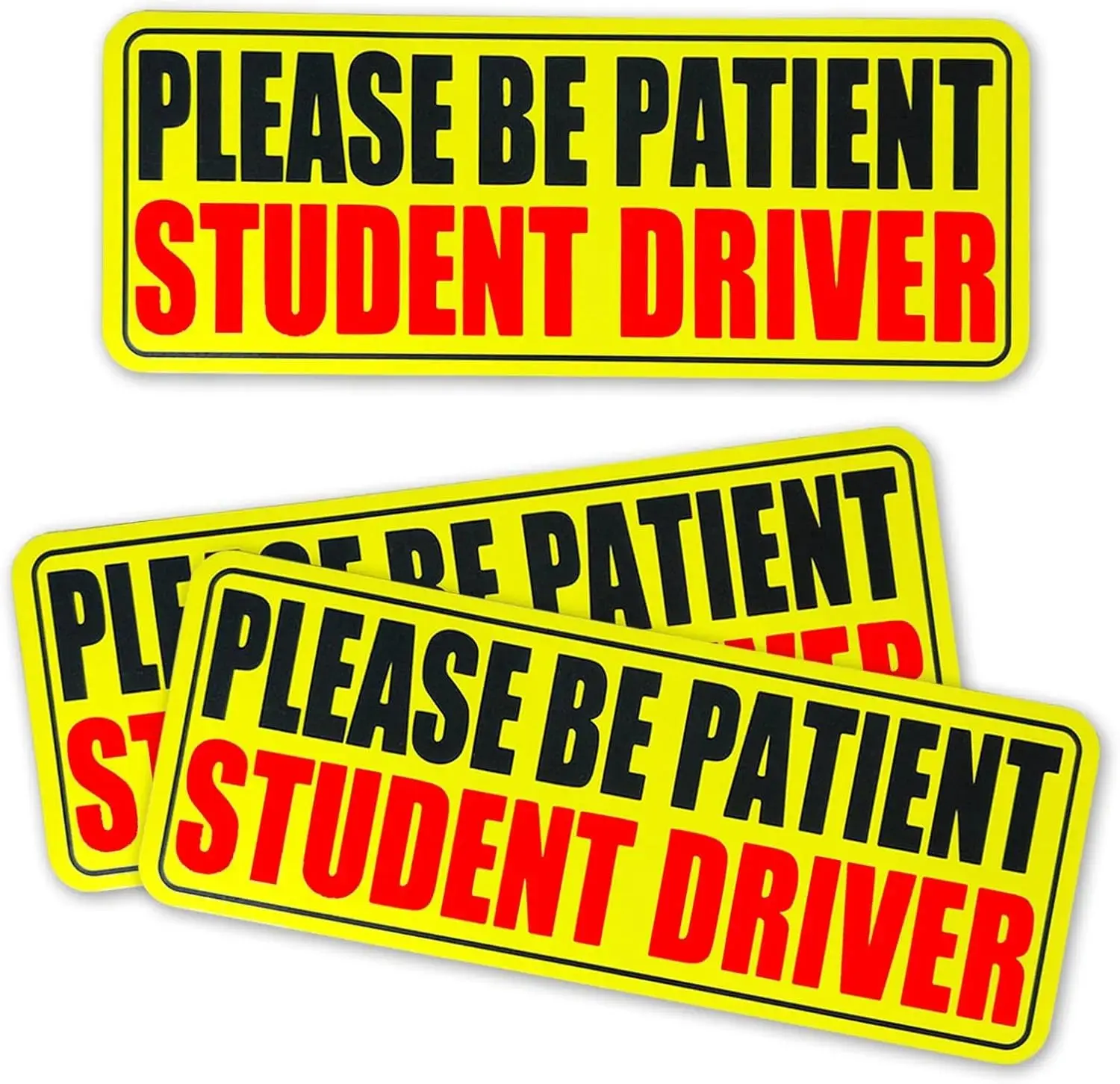 3pcs Student Drive Magnet for Car, Please Be Patient Student Driver,  Reusable Magnetic Reflective Rookie Driver Bumper Sticker
