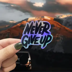 Never Give Up Inspirational Stickers - Waterproof, Easy to Remove - Inspirational Stickers for Mobile Phones, Laptops,