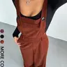 Women's Solid Color Casual Basic One-Piece Jumpsuit, Simple Fashion Daily Wear, Comfortable and Stylish Overall, Perfect for Everyday Wear