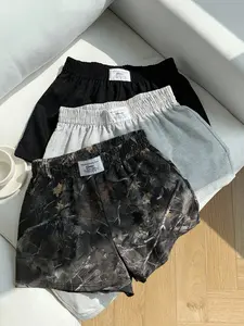 Women's Vintage Worn Out Branches Digital Print Casual Loose Fit Short Pants Set, Breathable Summer Athletic Fashion Activewear Sportswear, Athleisure Wear Set, 3 Piece Pack