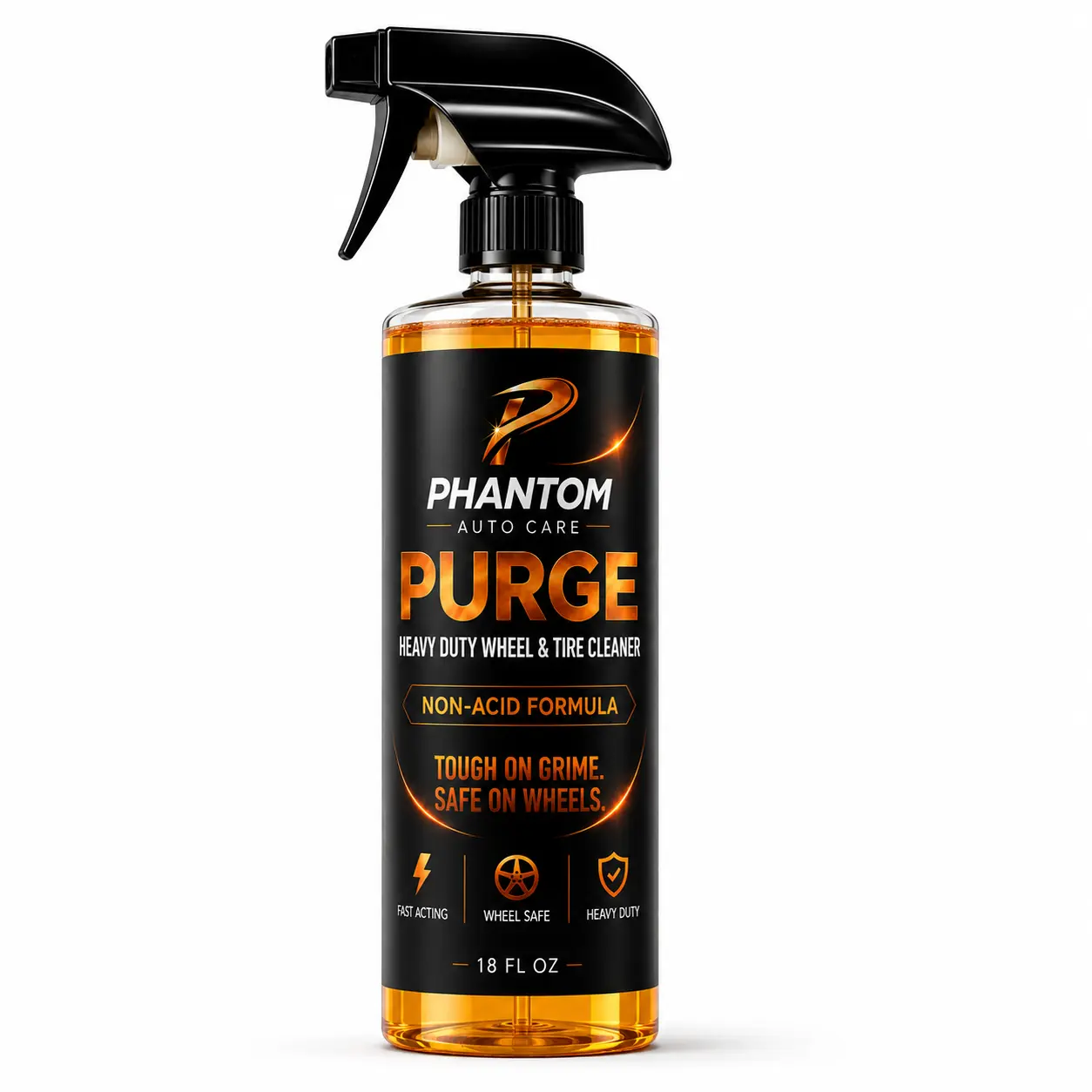 Phantom Purge Wheel & Tire Cleaner - Fast Acting Non-Acid Formula, Cuts Through Brake Dust & Road Grime