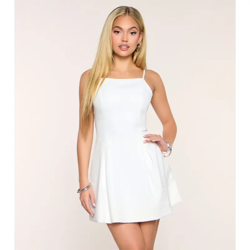 slim fit dress slacks Sweetheart Certified Halter Skater Dress main image 0