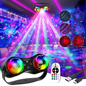 Borealis Atmosphere  Colorful Rotating Starry Sky DJ Bouncing Di Flashing Voice Controlled Laser  Bar  Stage Family Gathering home bedroom decor gift water ripple projector ocean wave aurora lamp magic ball  birthday game party night light