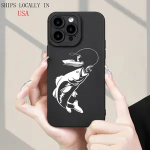 A Stylish Phone Case Featuring a Unique Fishing Design That Is Popular Among Users, Offering Shock Protection for Various Iphone Models, Perfect for Both Boys And Girls.