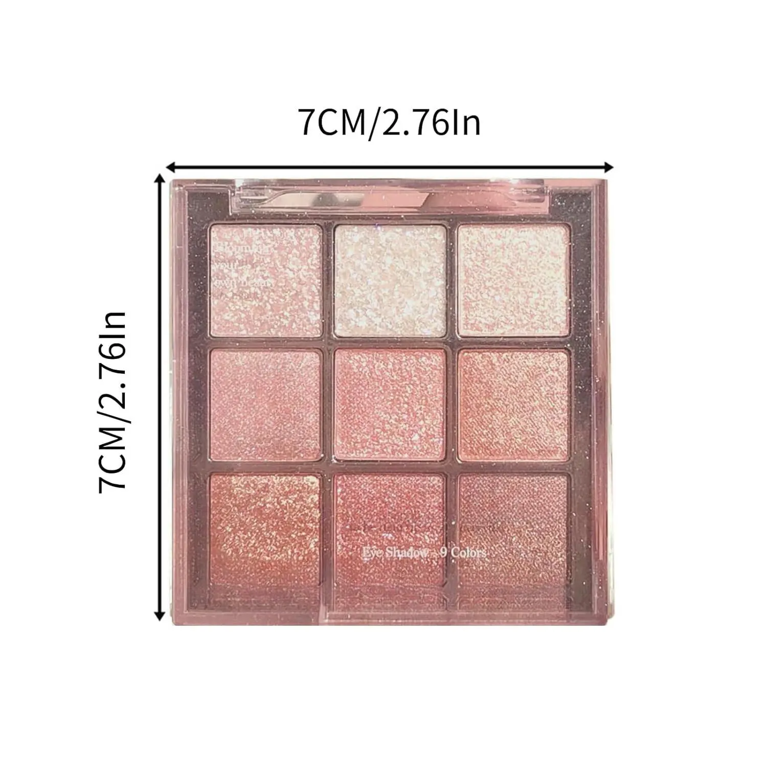 9-Color Korean Pigment-Rich Eyeshadow Palette, Cruelty-Free Long-Lasting Waterproof Pearl Powder Makeup with Silky Smooth Shimmer, Glitter, Blendable Pink, Brown & Gold Shades