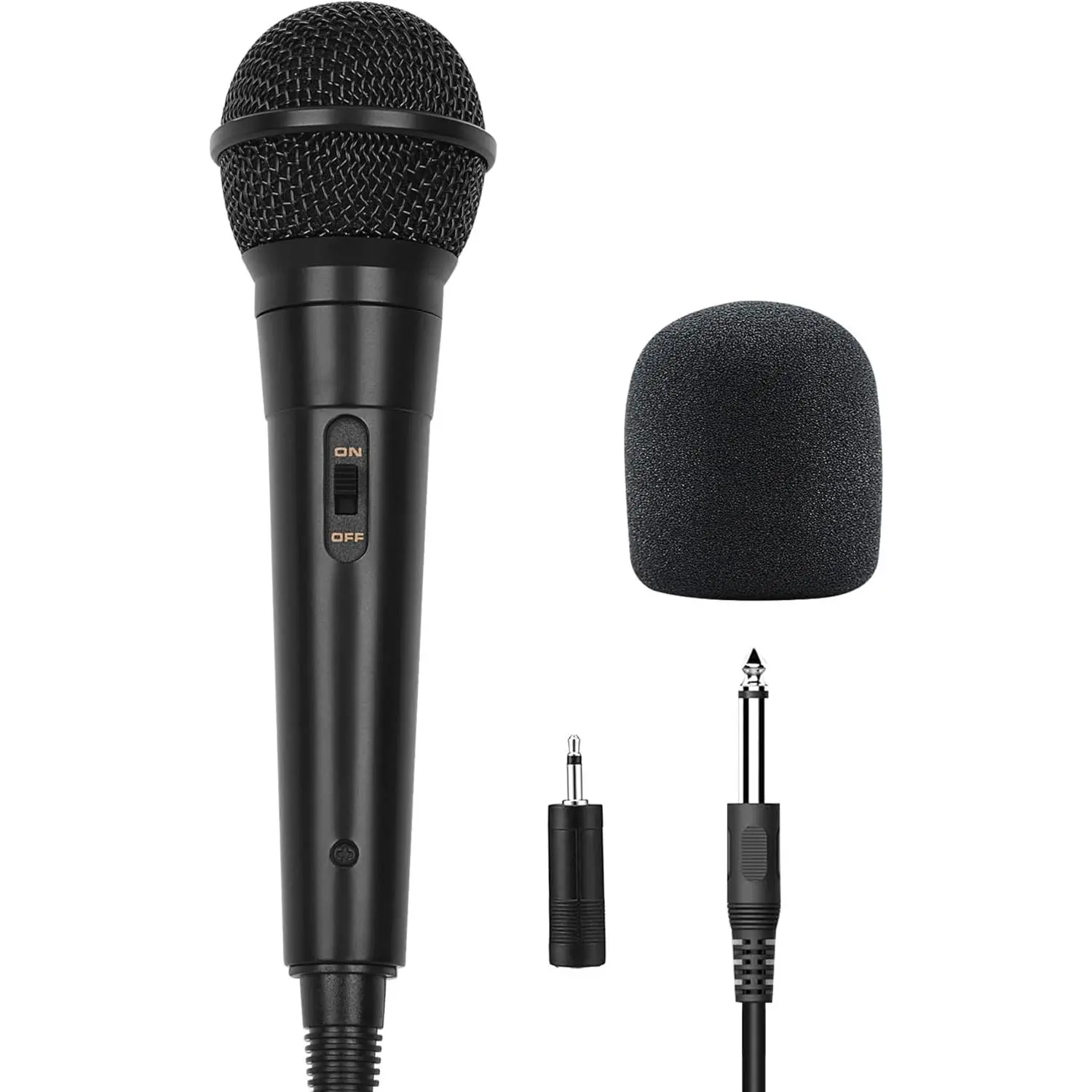 Wired Cardioid Dynamic Vocal Microphone - Handheld, 13ft Cable, ON/OFF Switch, Solid Eco-Friendly Build, 1/4-Inch (6.35mm) Jack, Ideal for Beginners, Karaoke Machine, Live Audio Mixer, Audio Amplifier