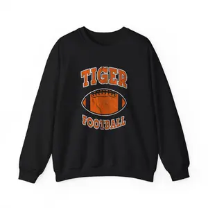 Tiger Football Vintage Distressed Sweatshirt, Retro Sports Pullover, Athletic Team Jumper, Sporty Graphic Crewneck, Classic College Sweater