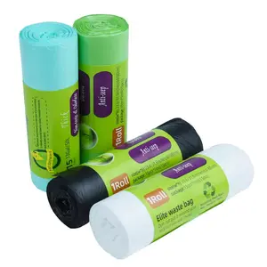 15Pcs 13Gallon/50L Biodegradable Trash Bags Large Garbage Bags for Kitchen Bin Liner/Trash/Rubbish Bags Recyrecycled Set