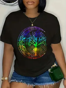 100% Cotton Mandala Moon Chakra Tree of Life T-Shirt