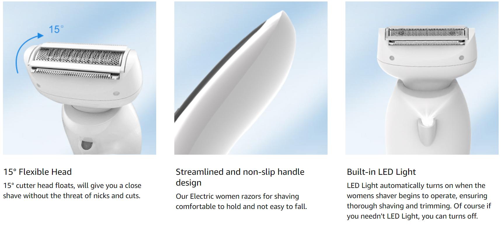 Bikini Trimmer for Women, Electric Shaver and Razor Rechargeable 2-in-1 Body and Facial Epilator, Dual Heads for Painless Trimming of Pubic Hair, Face, Underarms and Legs, Waterproof #springtok