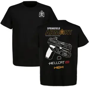 Springfield Armory Hellcat Pro Tshirt, Tactical Gear Unisex, Classic American Style, Unisex Casual Summer Top, Perfect Gift For Dad