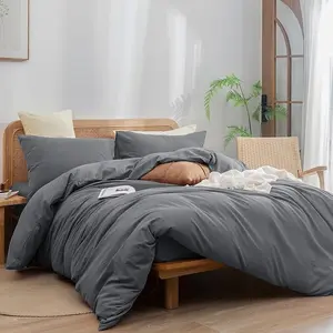 【Total 1 item Per Customer】Free Gift,Random color&Shape&Size ,Duvet Cover Set Linen Feel Super Soft Comfortable Chic Lightweight Home Bedding Set
