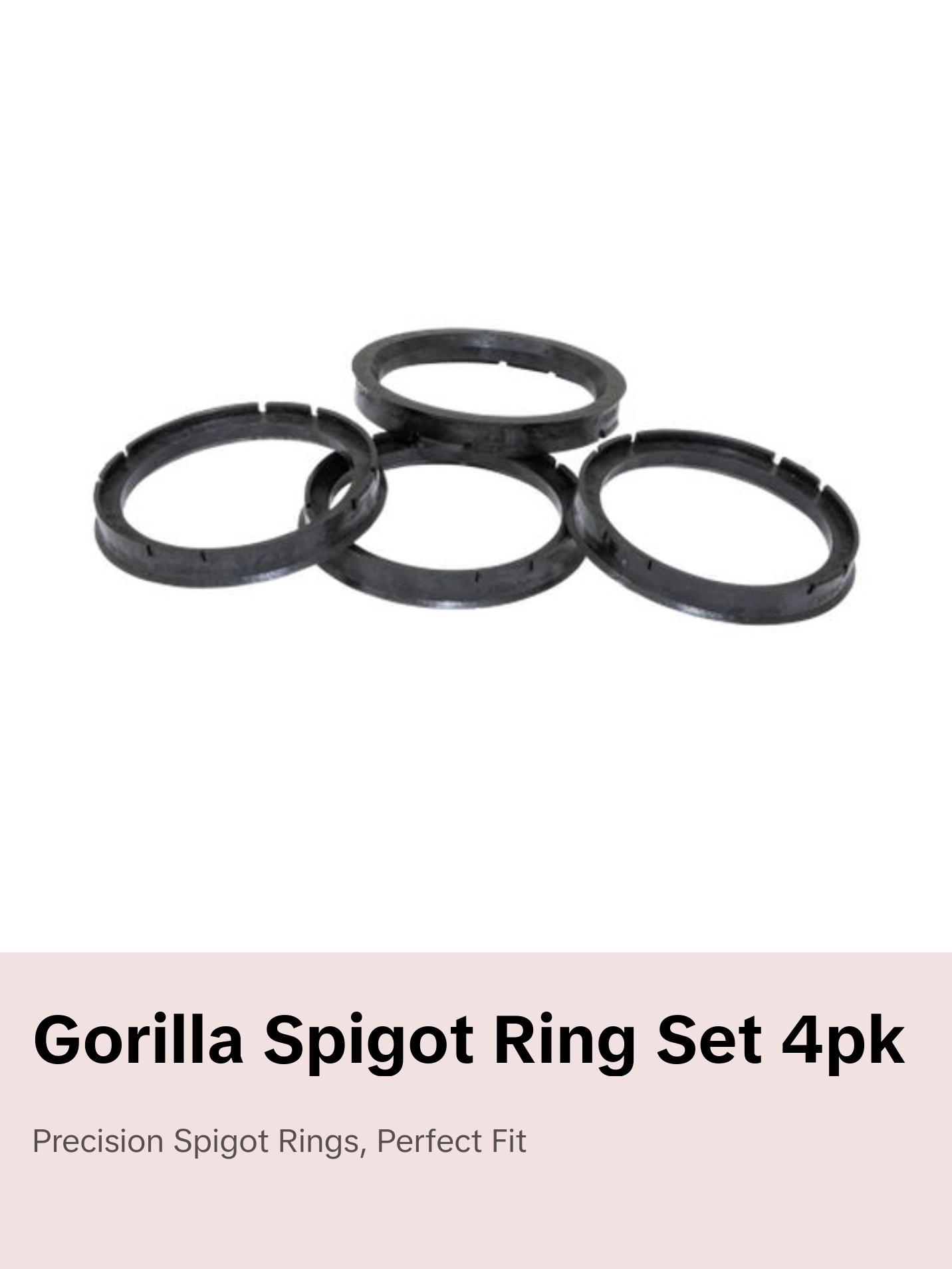 Gorilla Automotive - SPIGOT RING SET 72.1 OD-59.20 ID (4PK)