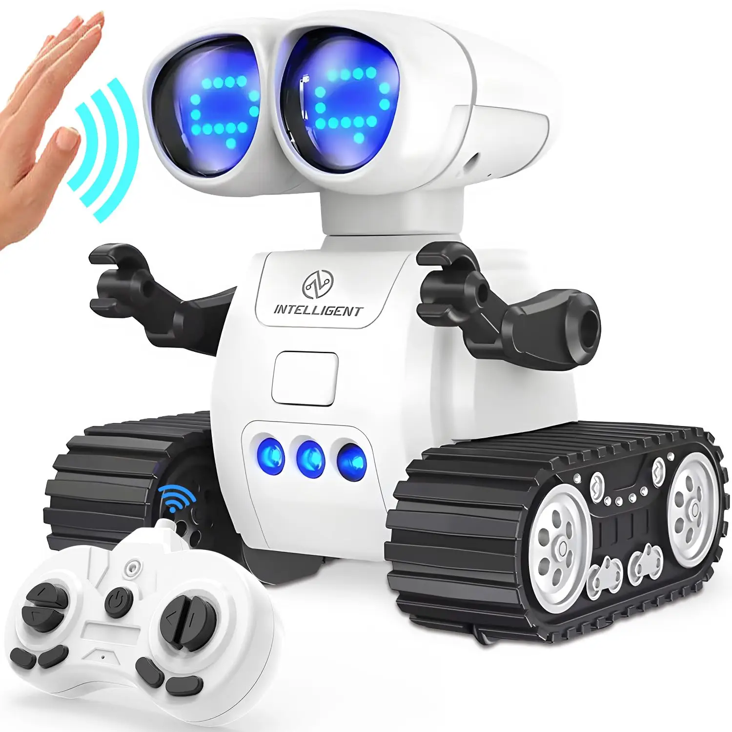 Mini Remote Control Robots Toy, USB Rechargeable Movable Robot Toy with LED Eyes & Music, Robot Toy for Kids, Birthday Gift for Boys & Girls, Gift for