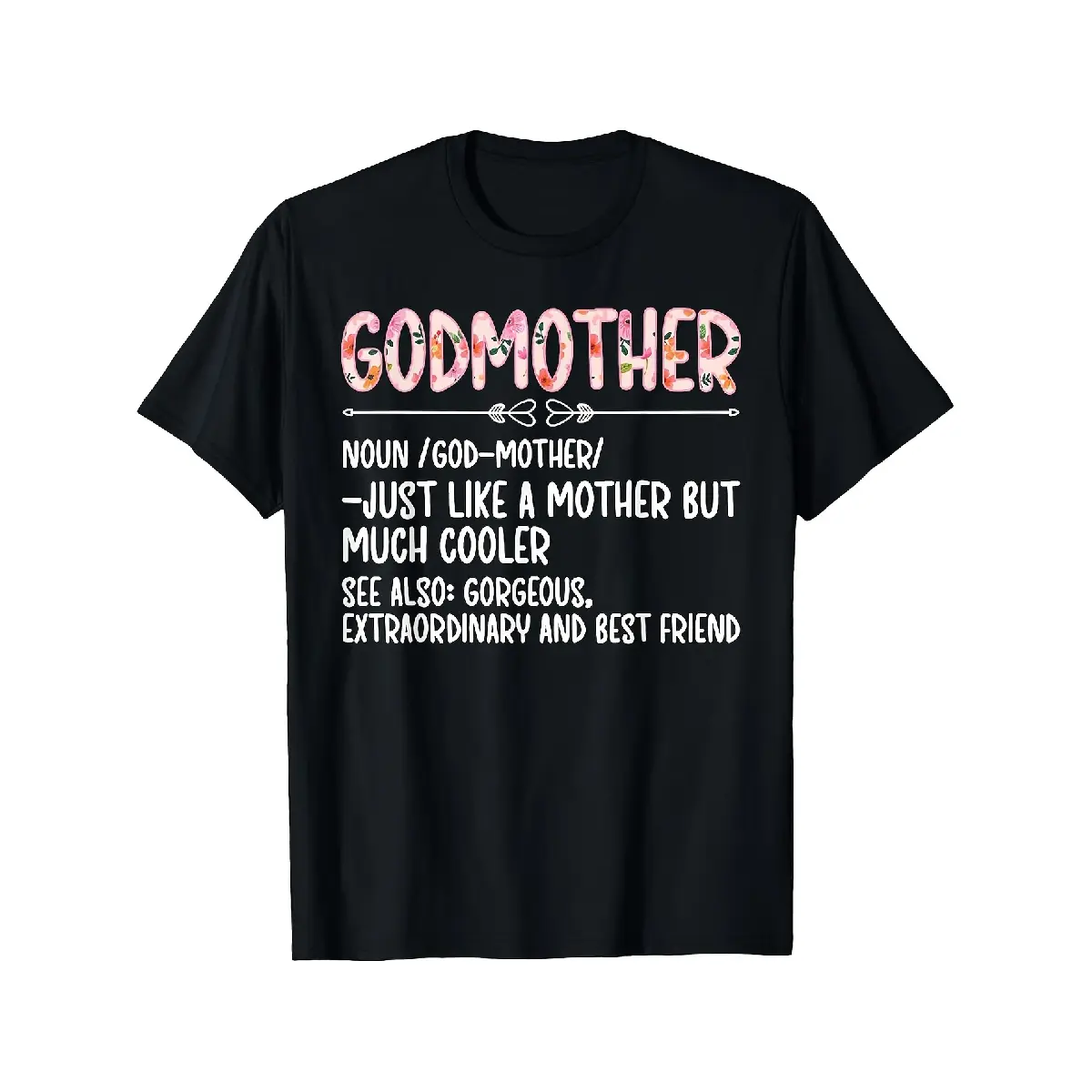[100% Cotton] 100% Cotton Godmother Definition Godmom Godmama T ShirtComfortable Tee Graphic Print Shirt AllSeason Tee for Everyday Outdoor Activities