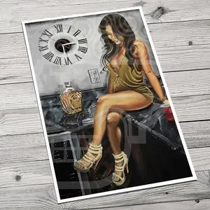 JEREMY WORST "Crown" Mancave wall decor prints artwork poster canvas pinup tipsy series party girl dress Photo Decoration Room Artistic Ornaments