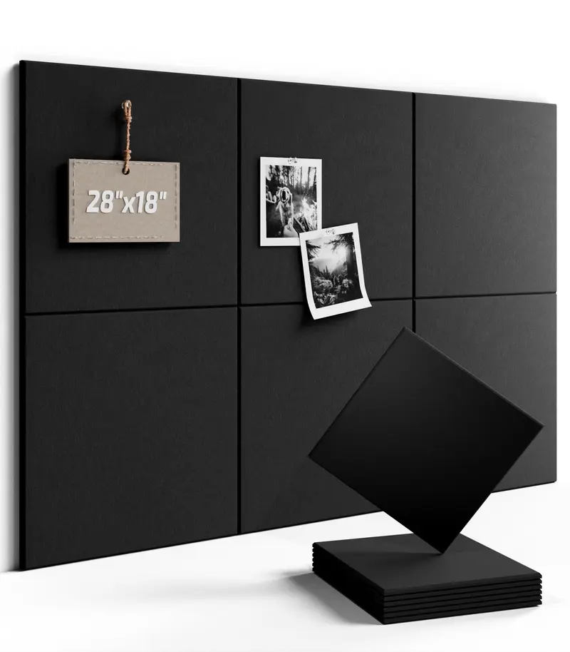 Cork board, 6 square message boards, wall decor, photo board, office decor, home decor, office supplies, school supplies, decorative items, felt message board tiles - 28"x18" cork board alternative, surface organizer board girl room accessories