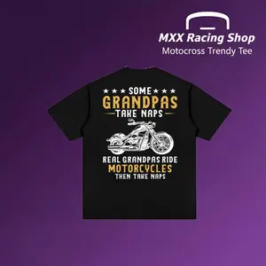 Biker Grandpa Shirt For Fathers day, Birthday Gift, Real Grandpas Ride Motorcycles Then Take Naps Shirt, Funny Biker Shirt, Granddad Gift ( Back Print )
