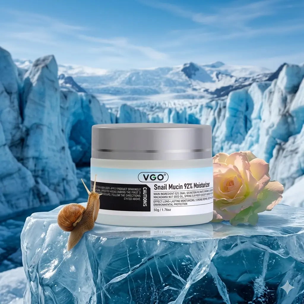 VGO 92% Snail Mucin Hydrating Soft Gel-Cream, Lightweight Youth-Focused Moisturizer for Casual Users - Non-Greasy, Smoothing, Softening, All Skin Types, Face & Neck Anytime Care