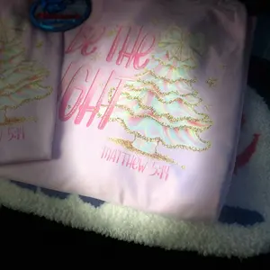 Women's Pink on Pink Holiday Themed Tee Shirt - Perfect for the Holidays - Womenswear, Top cute shirts