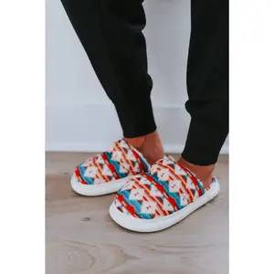 Turquoise Aztec Slippers