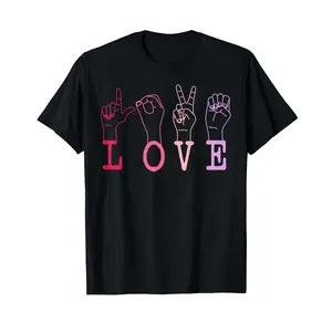 Vintage Valentine's Day Sign Language ASL Love Gift T-Shirt