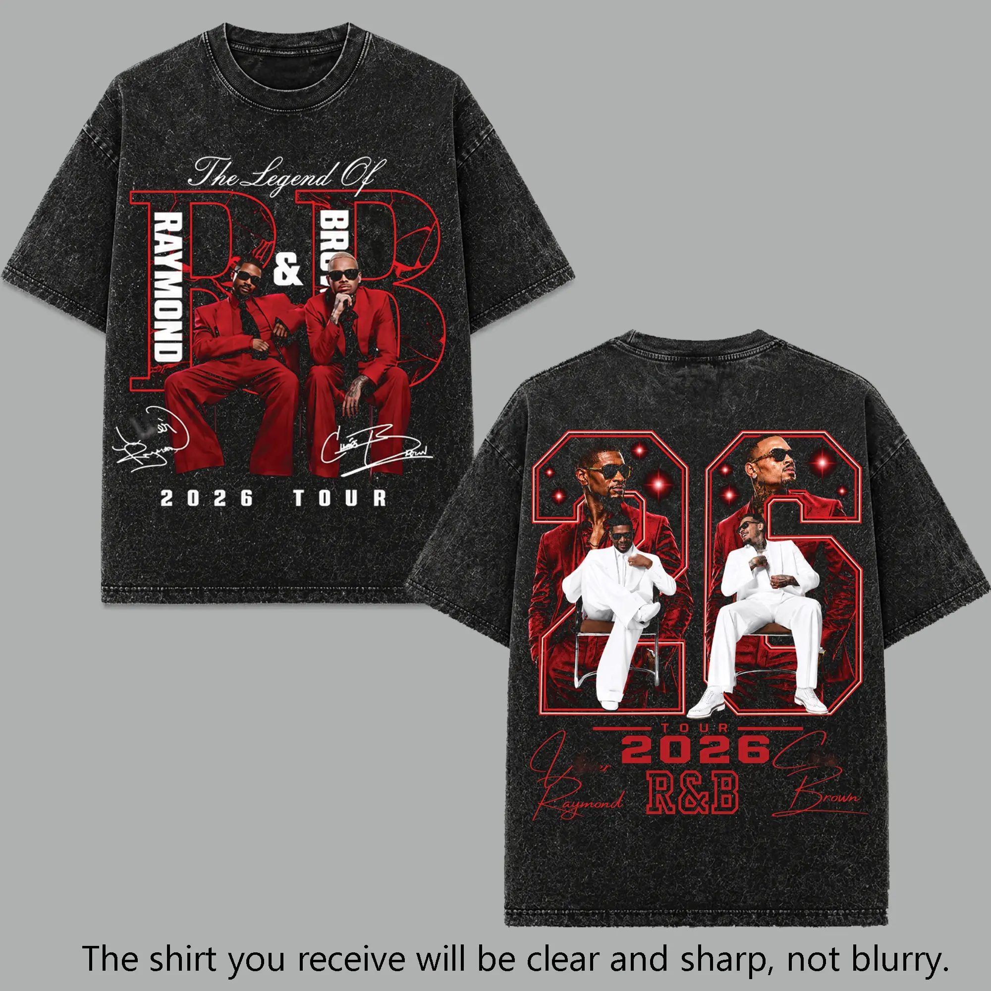 BOD - The R&B Raymond & Brown Tour 2026 V3 Acid Washed Graphic Tee, R&B Music Premium Cotton Concert Shirt, Hip Hop Soul Streetwear, Gift for R&B Fans, Vintage Music