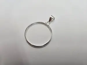 925 Sterling Silver 50 Cent Half Dollar Coin Bezel 30mm Screw Top Coin Edge