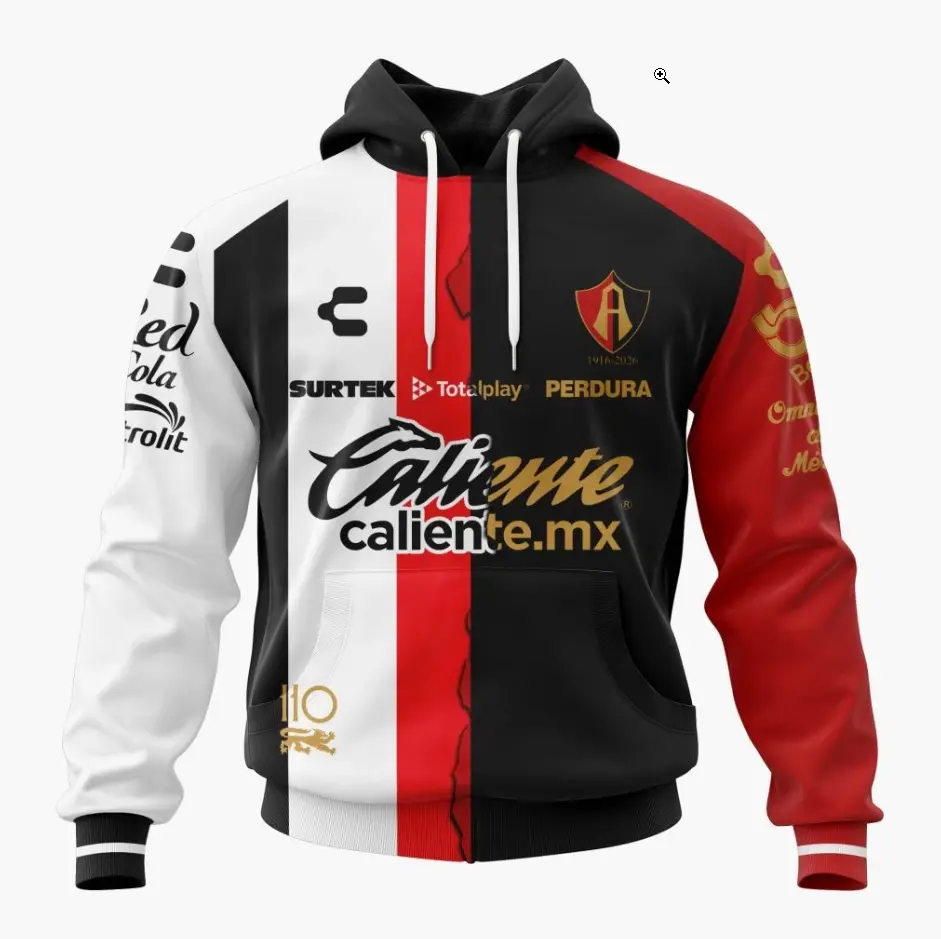 Atlas F.C. 2026–27 110th Anniversary Hoodie, Custom Name Soccer Hoodie, Liga MX Fan Pullover