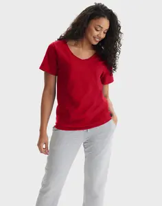 Hanes Perfect-t Women's V-neck Cotton T-shirt Comfortable Fit Soft Stretch Fabric Breathable Os04v