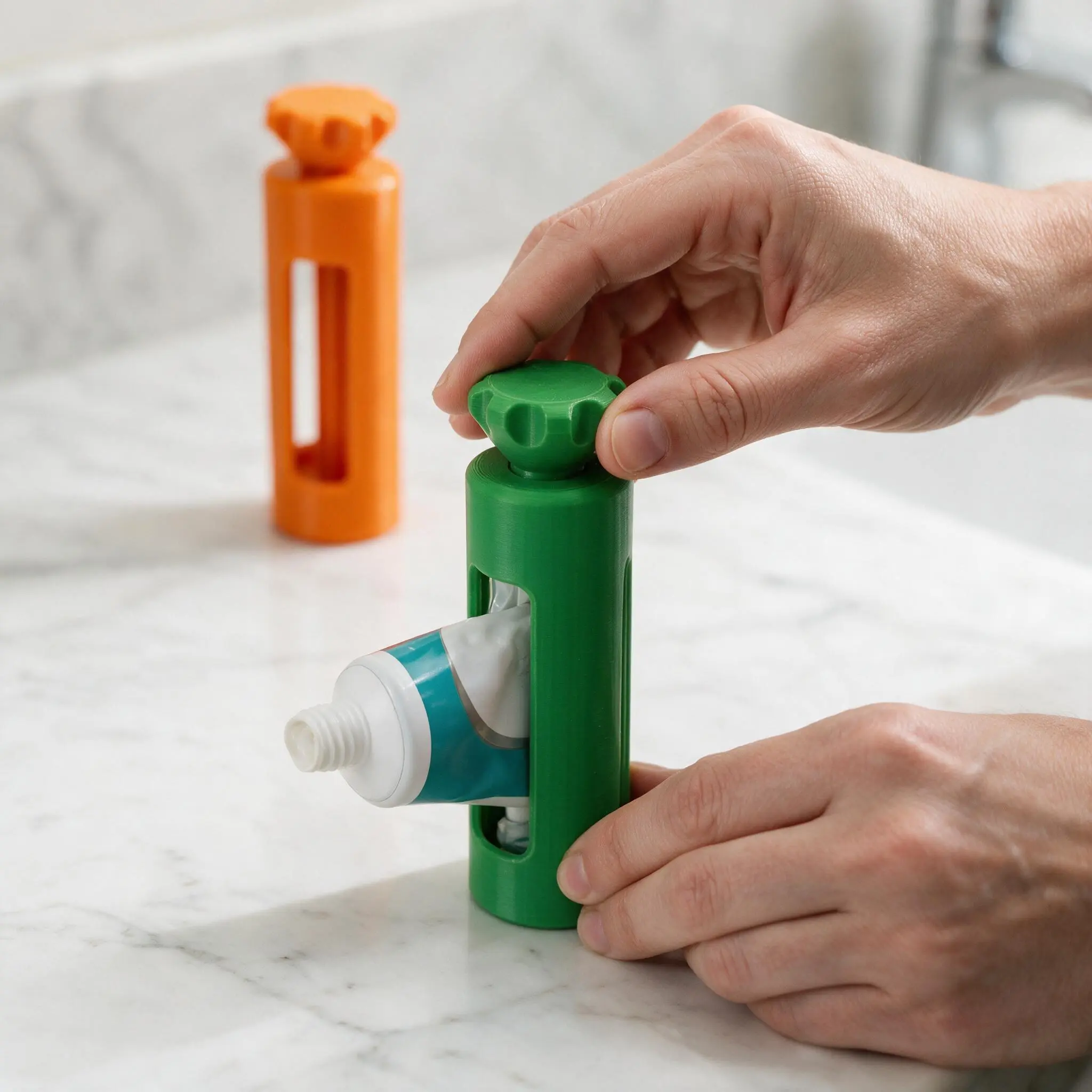 Rotary Toothpaste Tube Squeezer with Easy-Grip Knob, Standing Bathroom Tube Roller, 5 Color Options